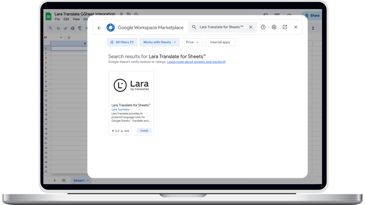 Lara Translate + Google Sheets integration