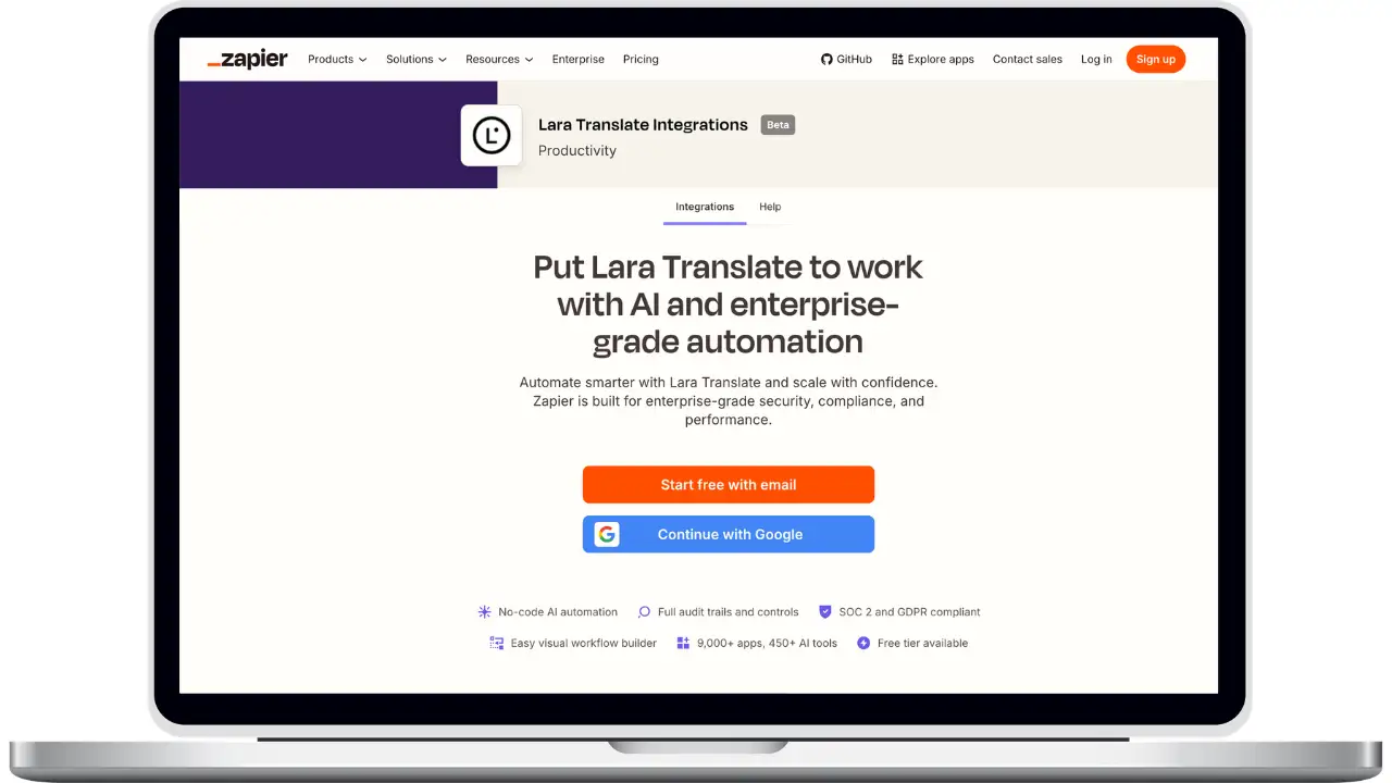 Integrace Překladače Lara + Zapier